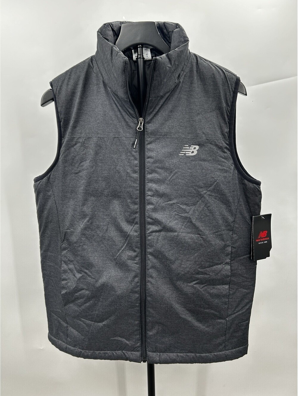 charcoal grey New Balance full-zip athletic Men’s vest Size S